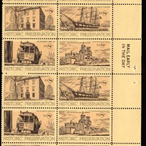 Scott #1443a Historical Preservation Plate Block of 20 Stamps - MNH P#33233 UR