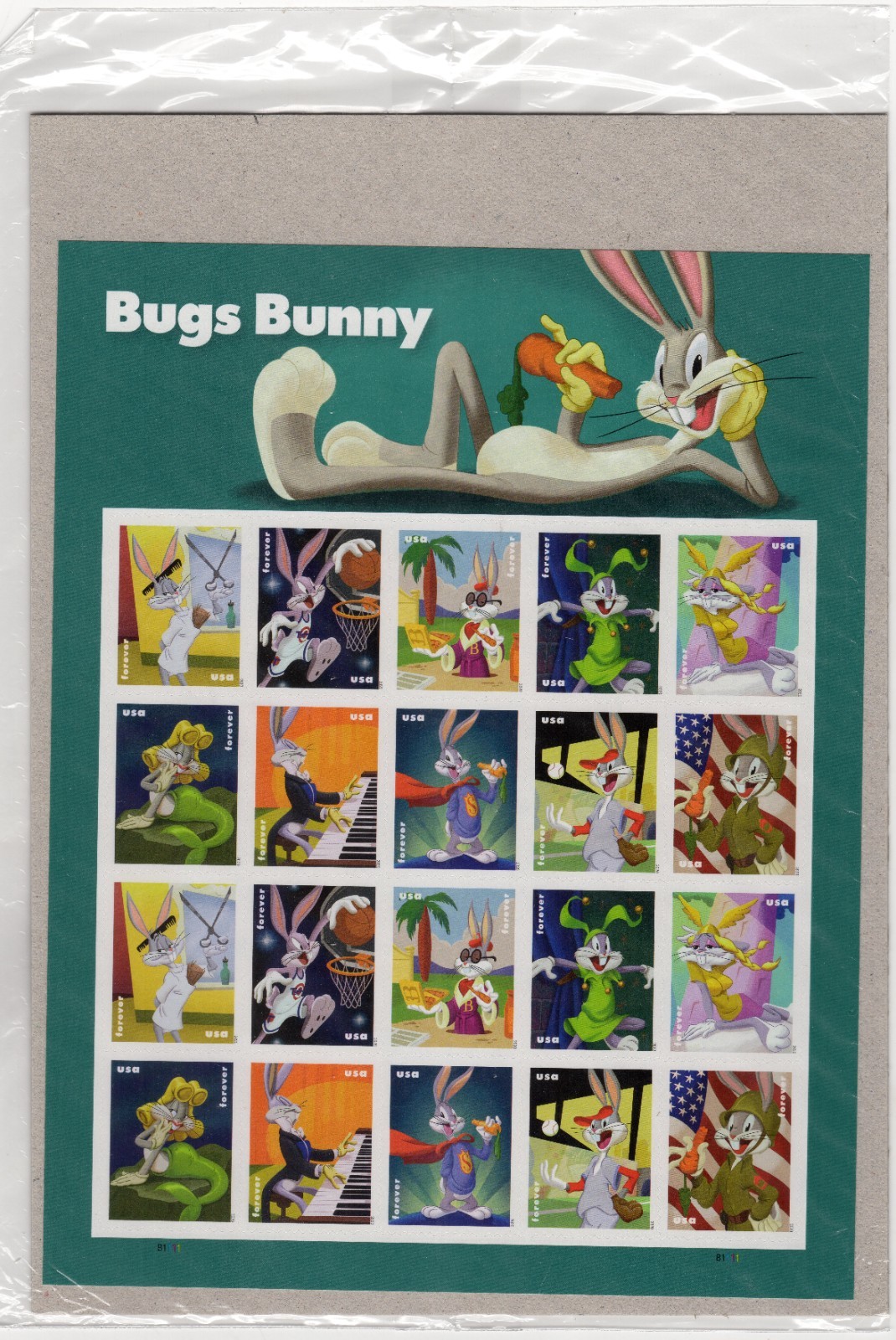 Scott #5503 Bugs Bunny Sheet of 20 Forever Stamps - Sealed