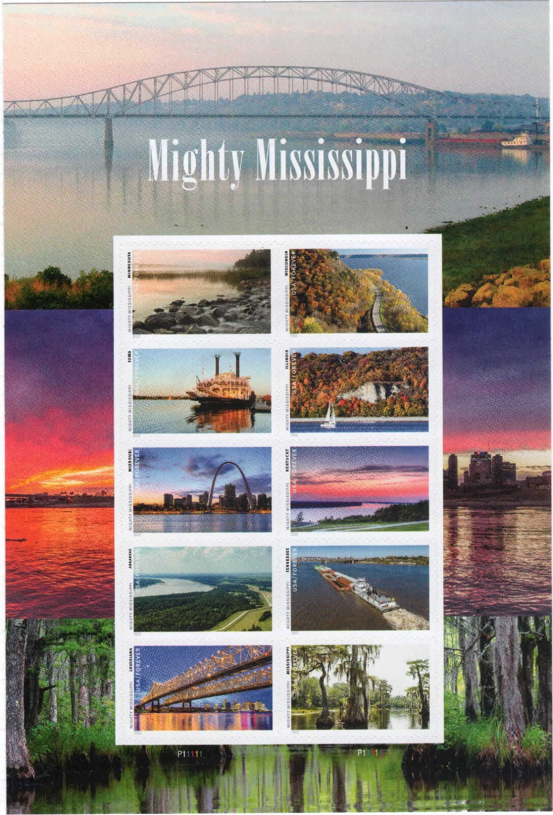 Scott #5698 Mighty Mississippi Sheet of 10 Forever Stamps - MNH