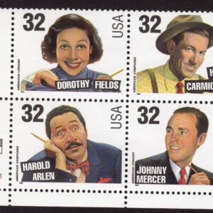 Scott #3103a (3100-3103) Songwriters - 32¢ Plate Block of 4 Stamps - MNH LL