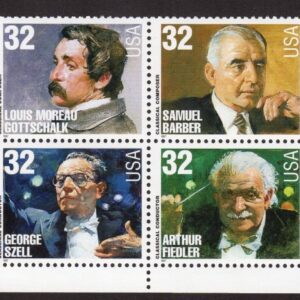 Scott #3165a Classical Composer & Conductors Plate Block of 8 Stamps MNH Bottom