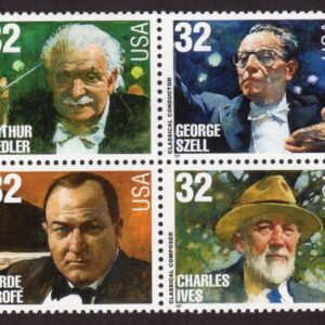 Scott #3165a Classical Composer & Conductors Block of 8 Stamps - MNH w/Plate #