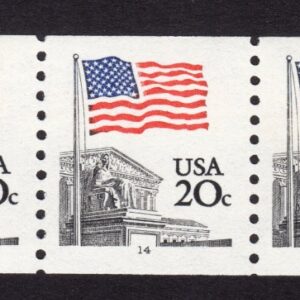 Scott #1895 Flag over Supreme Court PNC5 Plate # Coil of 5 Stamps - MNH P#14