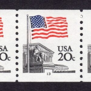 Scott #1895 Flag over Supreme Court PNC5 Plate # Coil of 5 Stamps - MNH P#13