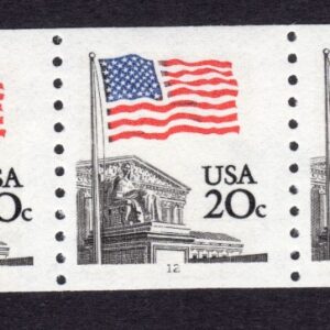 Scott #1895a Flag over Supreme Court PNC5 Plate # Coil of 5 Stamps - MNH P#12