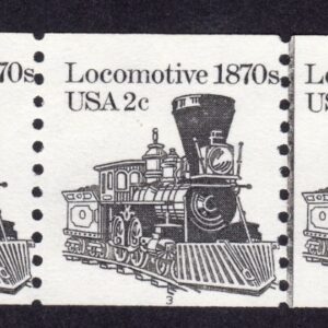 Scott #1897A Locomotive Coil & Line (PNC5) of 5 Stamps - MNH P#3