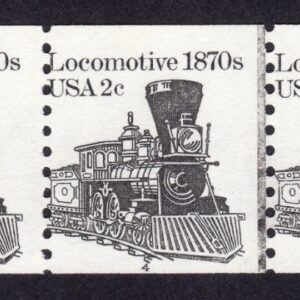 Scott #1897A Locomotive Coil & Line (PNC5) of 5 Stamps - MNH P#4