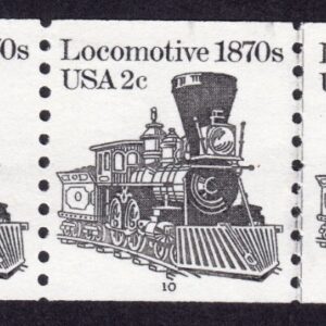 Scott #1897A Locomotive Coil & Line (PNC5) of 5 Stamps - MNH P#10