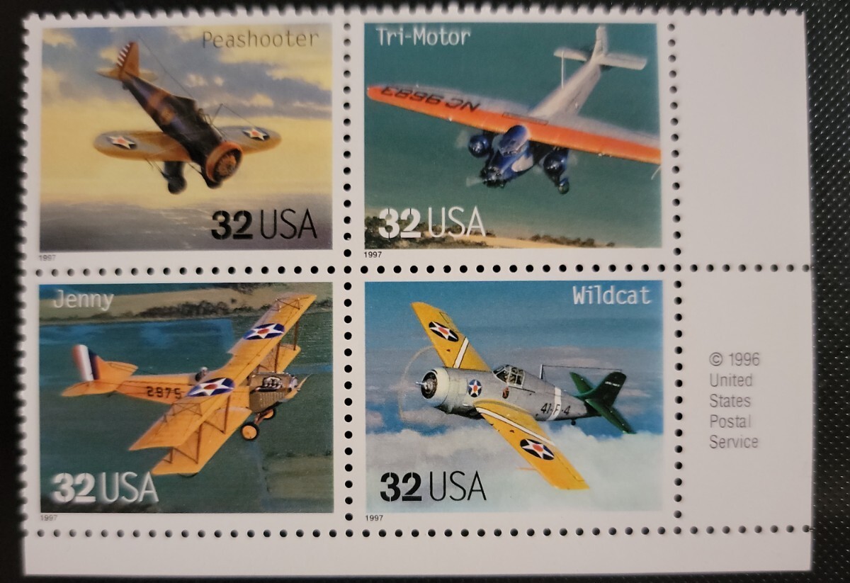 Scott #3142 Classic American Aircraft Plate Block of 4 Stamps - MNH