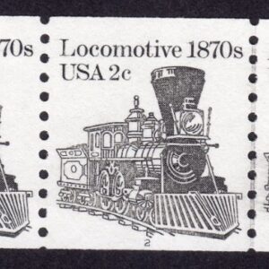 Scott #1897A Locomotive Coil & Line (PNC5) of 5 Stamps - MNH P#2