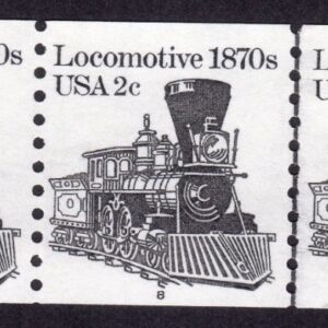 Scott #1897A Locomotive Coil & Line (PNC5) of 5 Stamps - MNH P#8