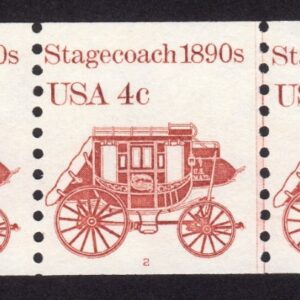 Scott #1898A Stagecoach Transportation Plate # (PNC5) Coil of 5 Stamps - MNH P#2