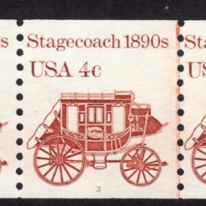 Scott #1898A Stagecoach Transportation Plate # (PNC5) Coil of 5 Stamps - MNH P#3