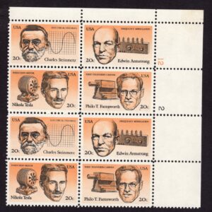 Scott #2058a (2055-58) American Inventors Plate Block of 8 Stamps - MNH P#12-2