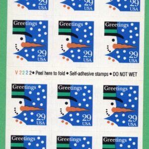 Scott #2803a Snowman Booklet of 18 Stamps MNH P#V2222