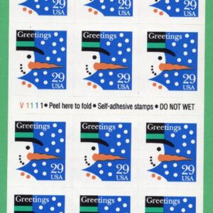 Scott #2803a Snowman Booklet of 18 Stamps MNH P#V1111