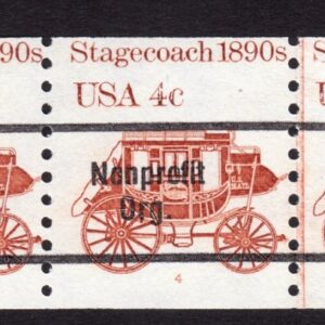 Scott #1898Ab Stagecoach Transportation Plate # (PNC5) Coil of 5 Stamps MNH P#4