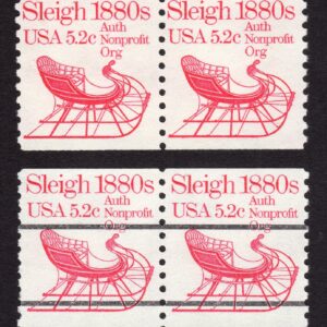 Scott #1900 & 1900a Sleigh Transportation Pair of Stamps Coil - MNH #1