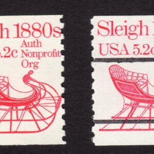 Scott #1900 & 1900a Sleigh Transportation Single Stamp Coil - MNH