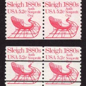Scott #1900 & 1900a Sleigh Transportation Pair of Stamps Coil - MNH #2