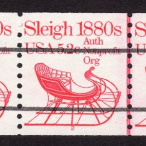 Scott #1900a Sleigh 1880s Plate Number Coil (PNC5) of 5 Stamps - MNH P#2