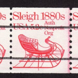 Scott #1900a Sleigh 1880s Plate Number Coil (PNC5) of 5 Stamps - MNH P#1