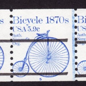 Scott #1901a Bicycle 1870s Plate Number Coil (PNC5) of 5 Stamps - MNH P#5