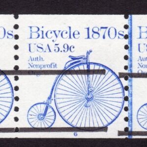Scott #1901a Bicycle 1870s Plate Number Coil (PNC5) of 5 Stamps - MNH P#6