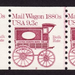 Scott #1903 Mail Wagon 1880s Plate Number Coil (PNC5) of 5 Stamps - MNH P#2