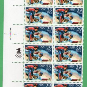 Scott #2619 29¢ Summer Olympic Baseball Plate Block of 16 Stamps - MNH LL