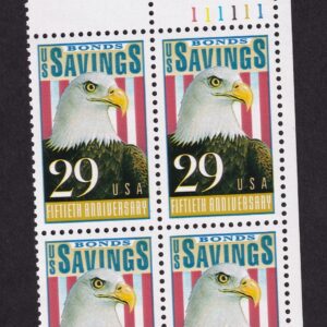 Scott #2534 US SAVINGS BONDS 29c Plate Block of 4 Stamps - MNH UR