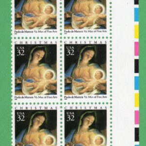 Scott #3107 Madonna (Mary, Matteis) Plate Block of 10 Stamps - MNH Right