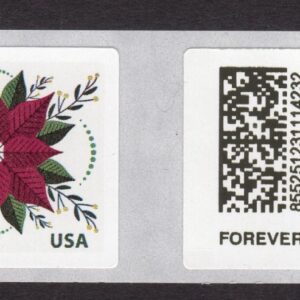 Scott #CVP114 Christmas Poinsetta Forever Vending Kiosk Pair of Stamps - MNH