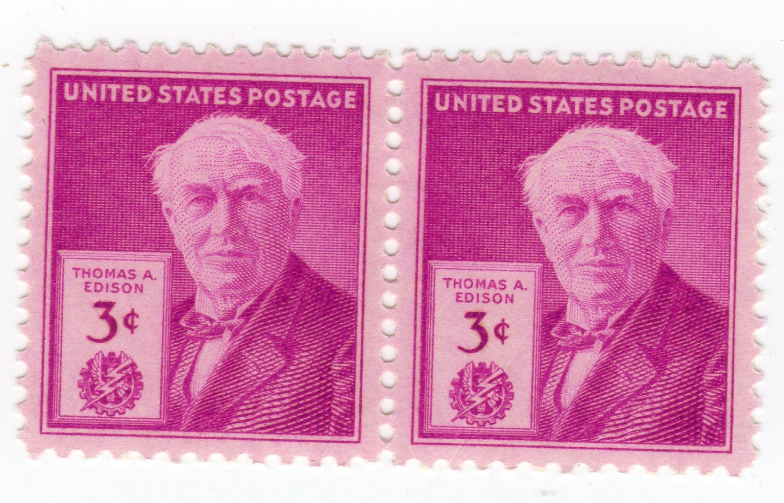 Scott #945 Thomas Edison Pair of Stamps - MNH