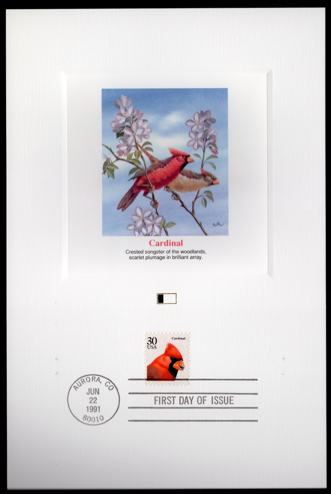 Scott #2480 Cardinal Fleetwood Postal Card 06/22/91 FDC