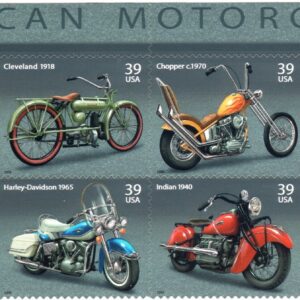 Scott #4088a (4085-4088) American Motorcycles Title Block of 8 Stamps - MNH
