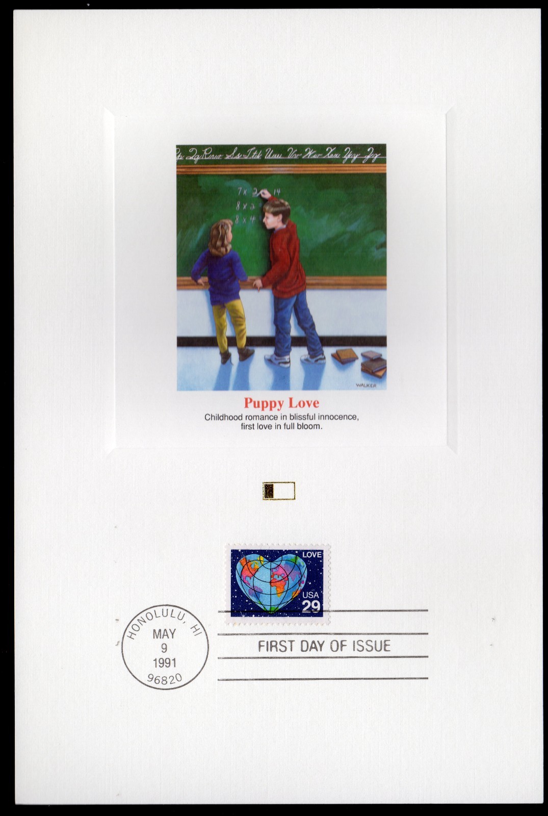 Scott #2535 Love Heart Globe Fleetwood Postal Card 05/09/91 FDC