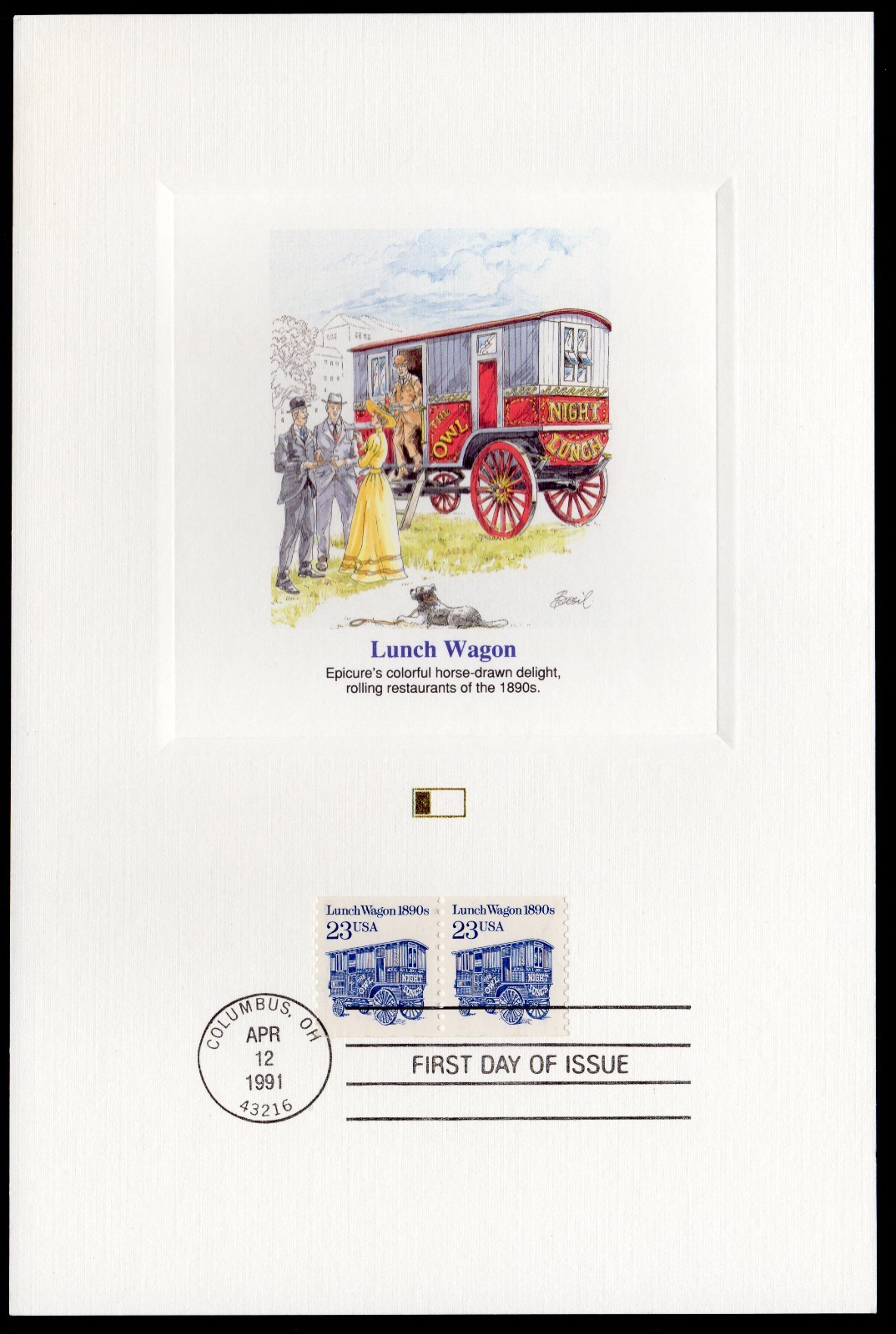 Scott #2464 Lunch Wagon Fleetwood Postal Card 04/12/91 FDC