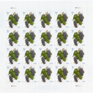Scott #5177 Pinot Noir Grapes Complete Sheet 20 Stamps - MNH