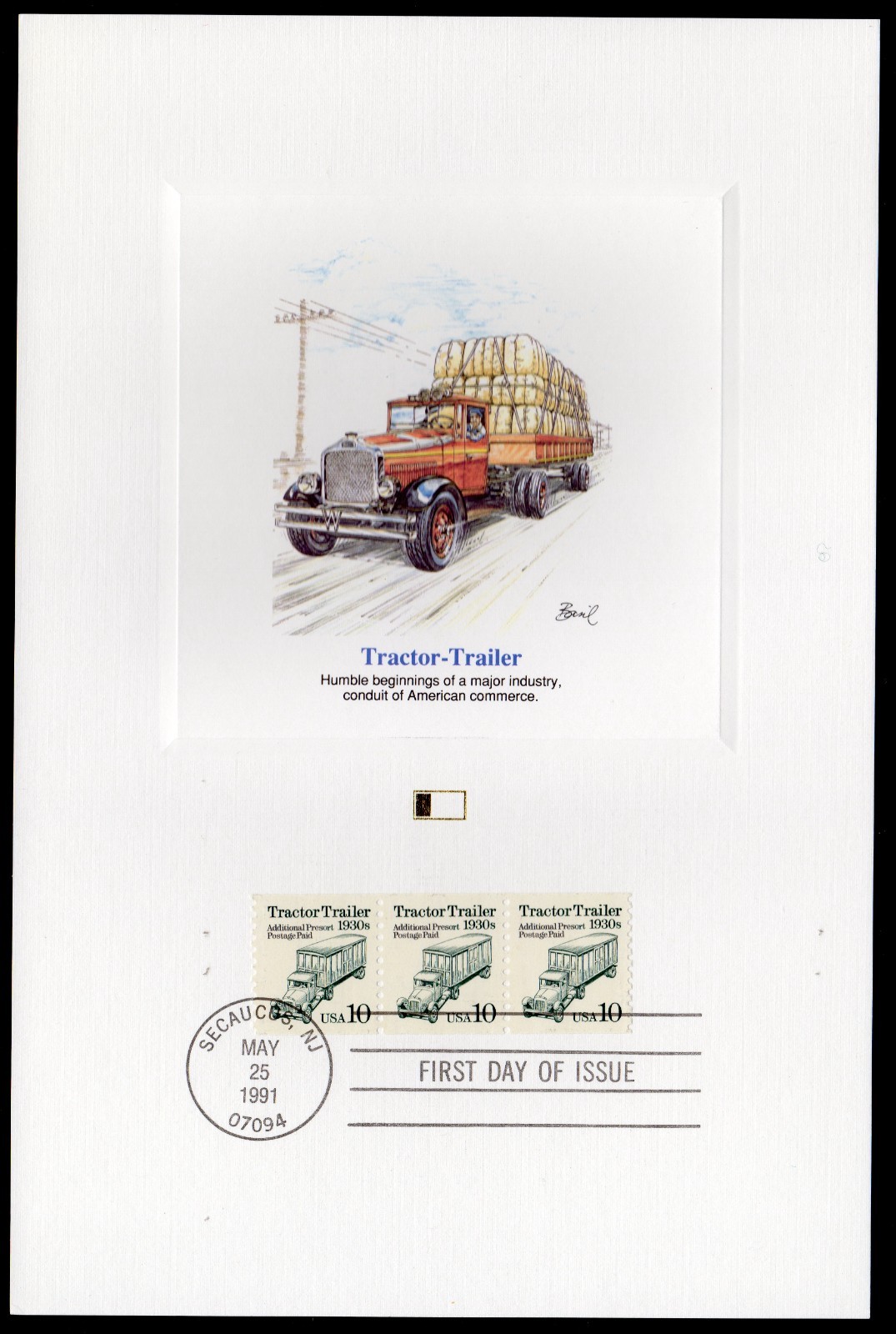 Scott #2467 Tractor Trailer Fleetwood Postal Card 05/25/91 FDC