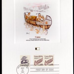 Scott #2453 & 2263 Canoe & Cable Car Fleetwood Postal Card 05/25/91 FDC
