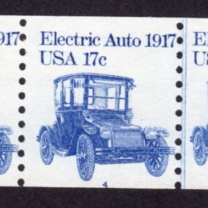 Scott #1906 Electric Auto (Car) eV 1917 PNC5 Stamp of 5 Coil - MNH P#4