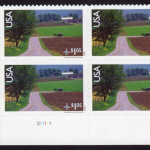 Scott #c150 Lancaster, PA $1.05 Plate Block of 4 Airmail Stamps - MNH LL XF