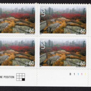 Scott #c138 Acadia National Park Airmail Plate Block of 4 Stamps MNH P#B1111 LR