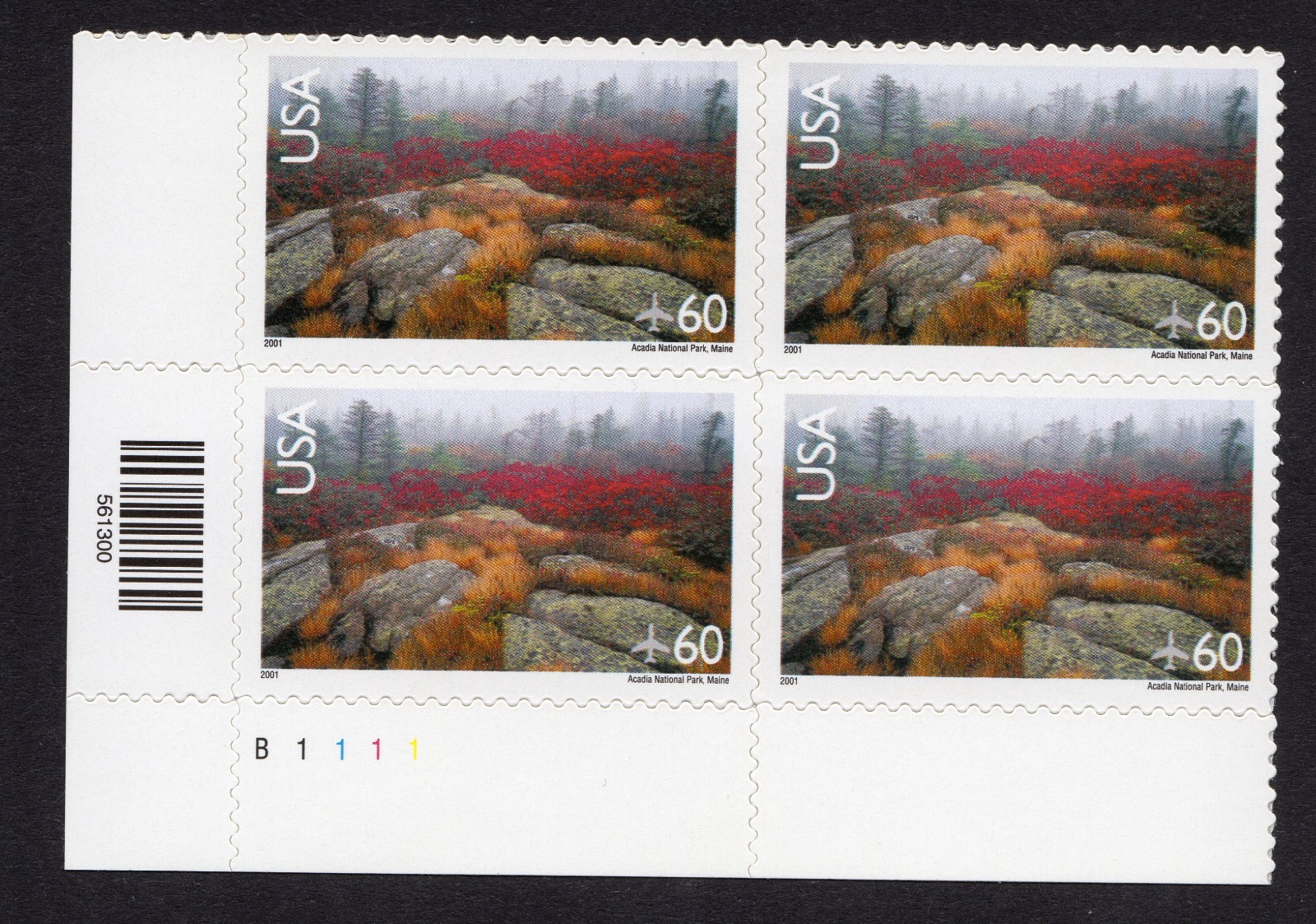Scott #c138 Acadia National Park Airmail Plate Block of 4 Stamps MNH P#B1111 LL