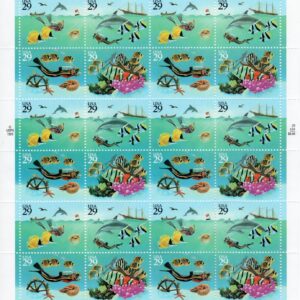 Scott #2866a (2863-2866) Wonders Of The Sea Sheet of 24 Stamps - MNH P#B1111