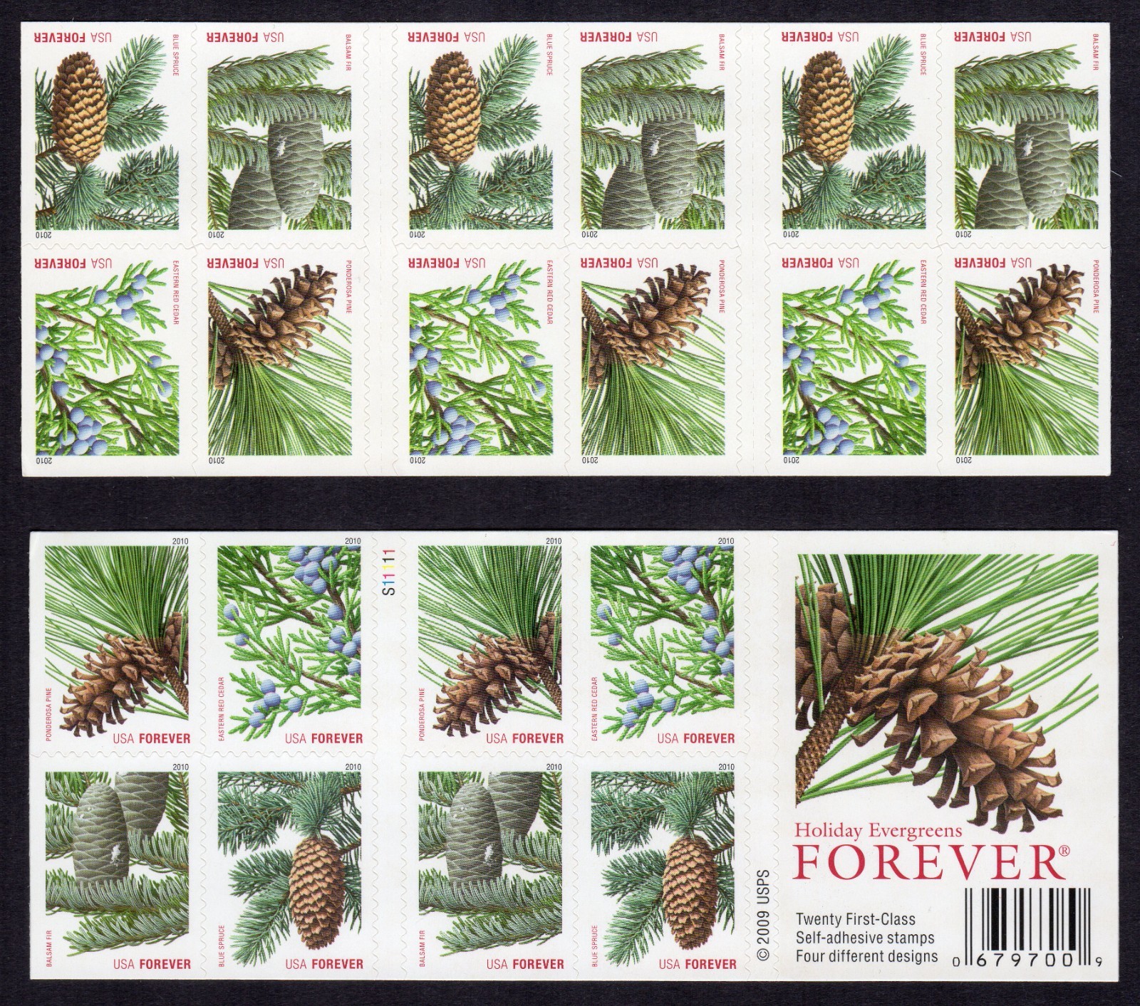 Scott #4481b (4478-4481) Evergreen Trees Booklet of 20 Stamps - MNH