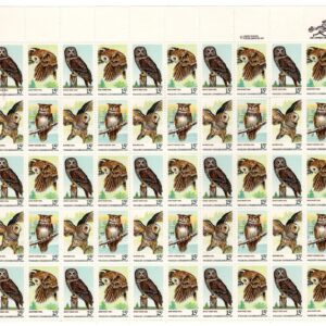 Scott #1763a (1760-63) 15¢ Owls Sheet of 50 Stamps - MNH P#38792 UL