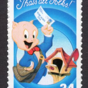 Scott #3534 Porky Pig "That's All Folks" Single Stamp - MNH