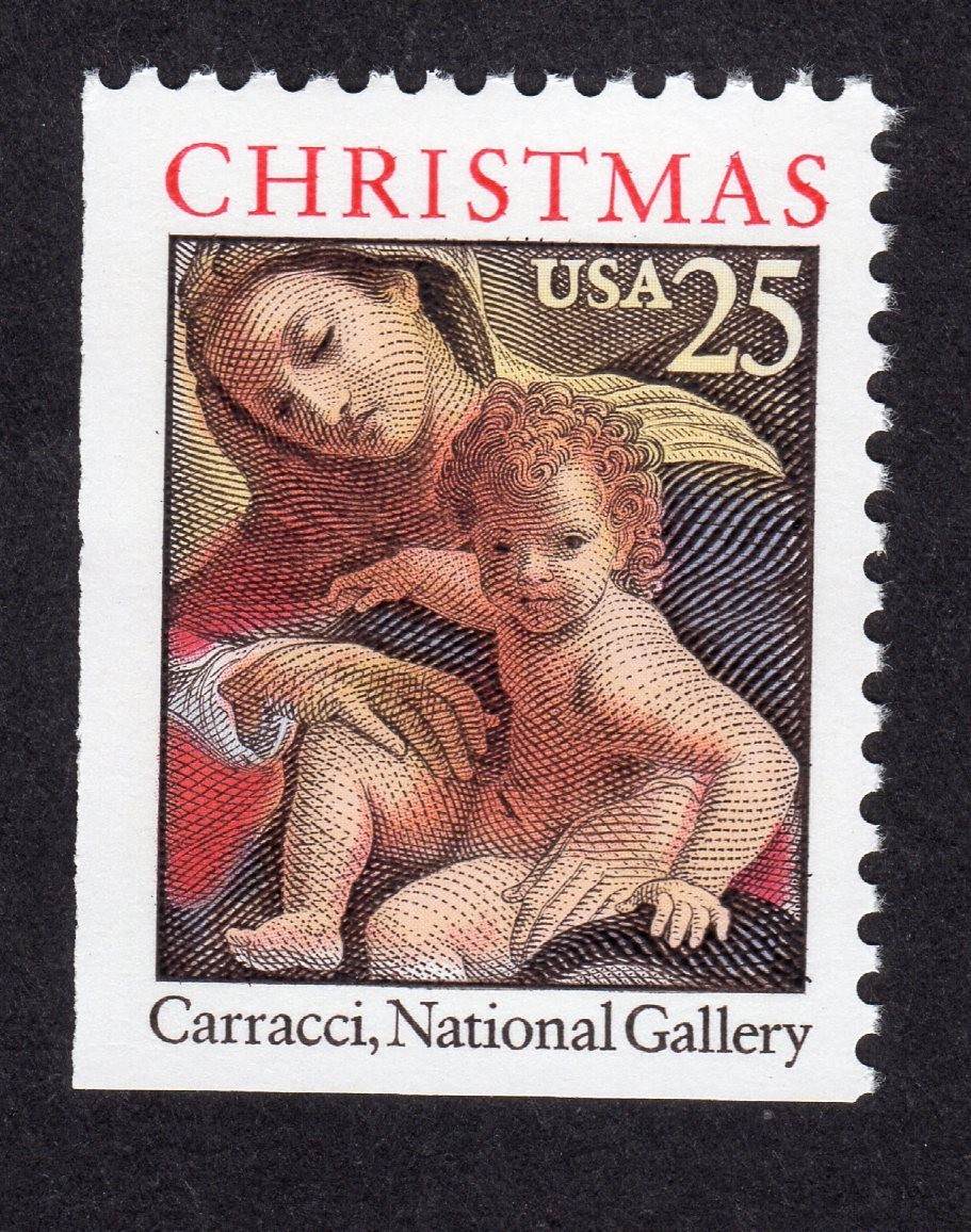 Scott #2427a Christmas Madonna (Carracci) Single Stamp - MNH